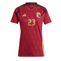 Camiseta Bélgica Arthur Vermeeren #23 Primera Equipación Replica Eurocopa 2024 para mujer mangas cortas